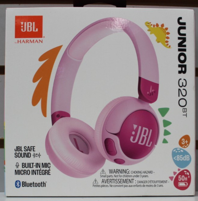 JBL Junior 320BT Kids Wireless Bluetooth On-Ear Headphones for Kids (Purple)