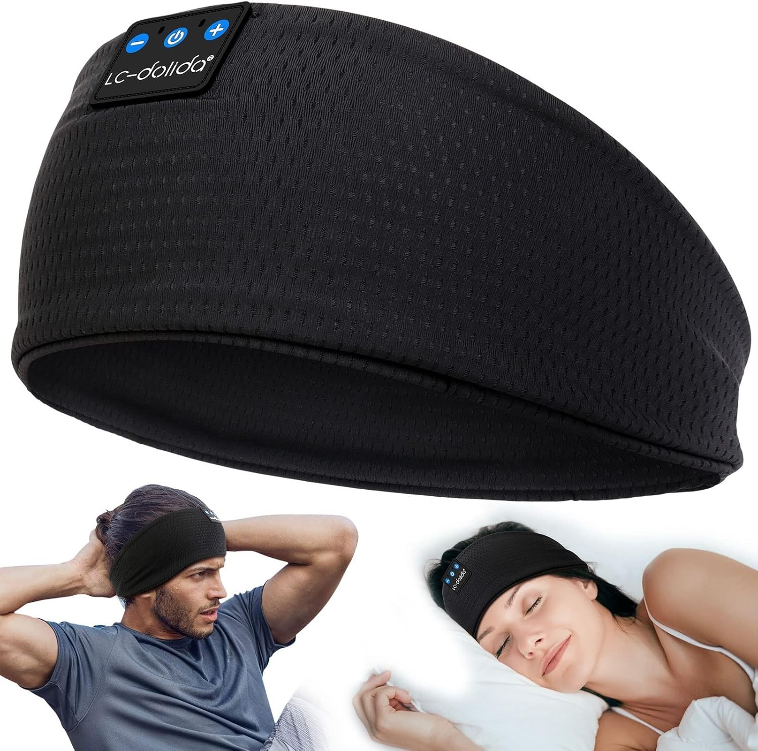 Sleep Headphones Bluetooth 5.4 Headband Wireless Mask Earbuds USB-C