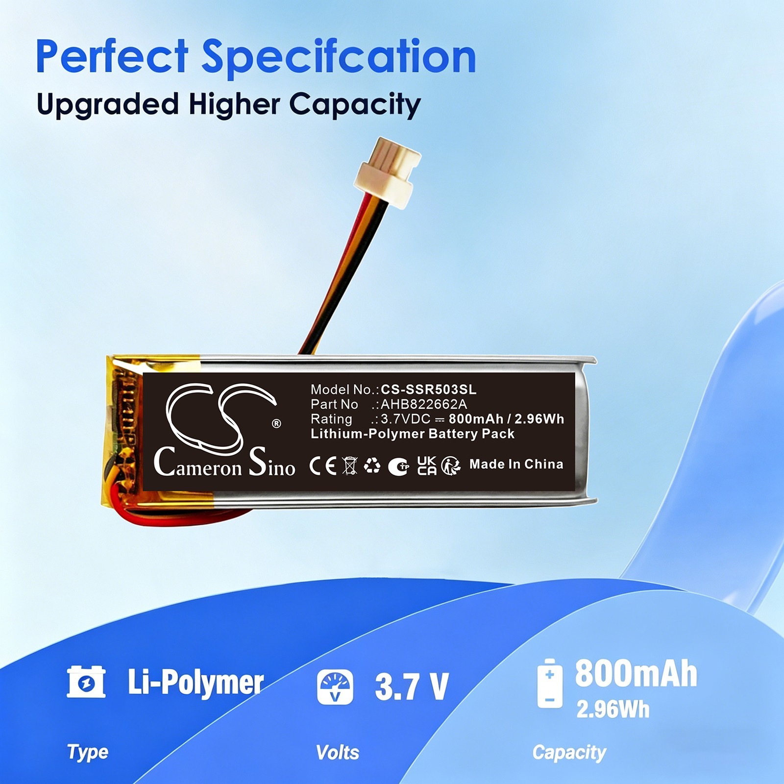 BATTERIE 800mAh Type AHB822662A For Sena 50R 3-Button Spider RT1