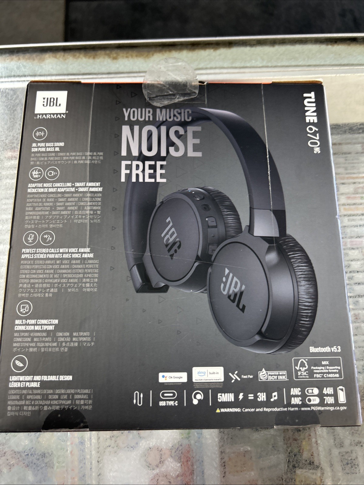 NEW JBL TUNE 670NC (FC3005023) Noise Cancelling Bluetooth Headphones Sealed