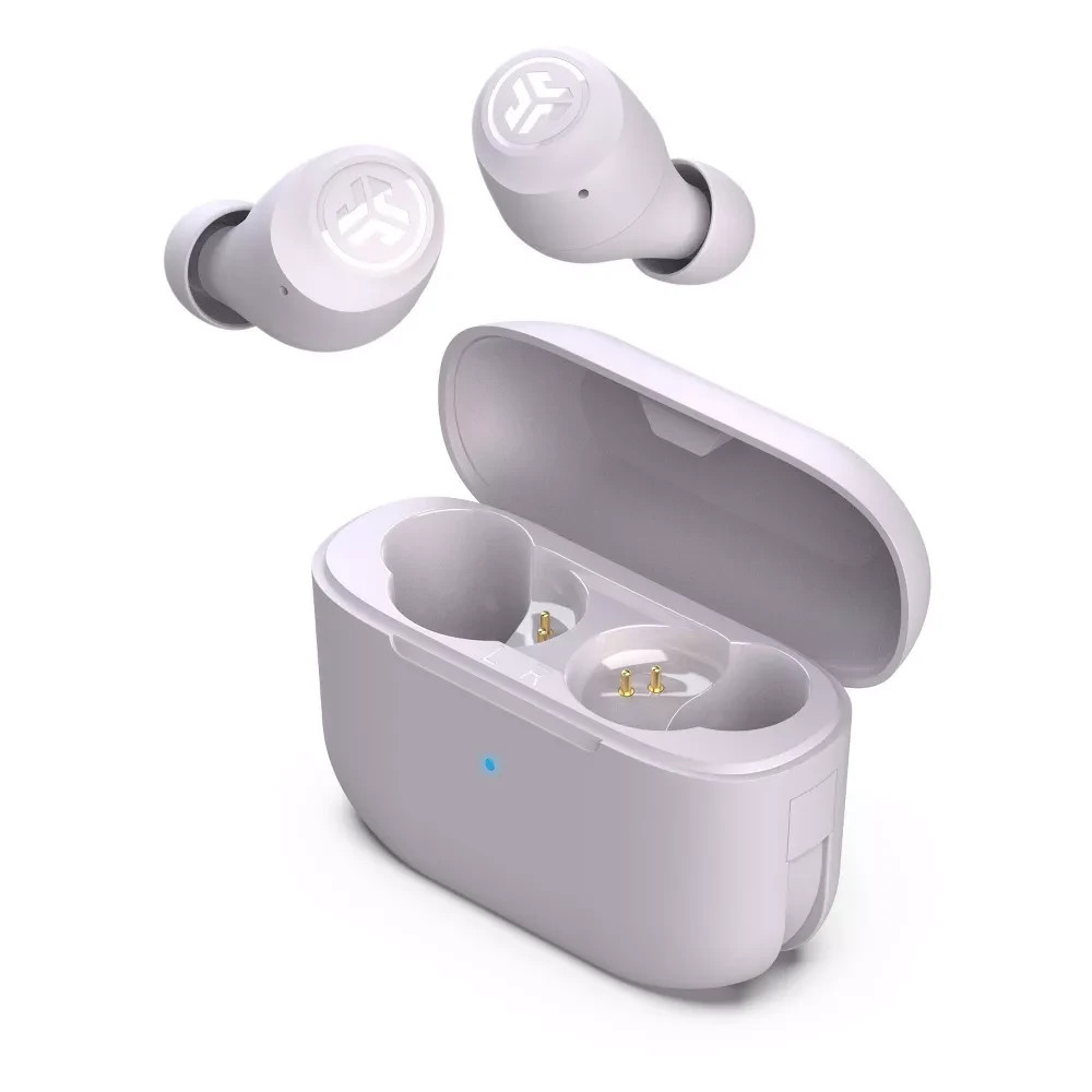 JLab GO Air Pop True Wireless Bluetooth Earbuds – Lilac: Built-In Microphone, Sw