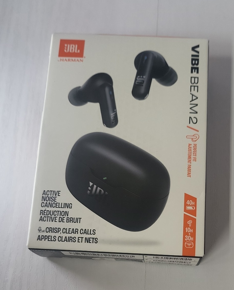JBL Vibe Beam 2 True Wireless Earbuds – Active Noise Cancelling – BLACK