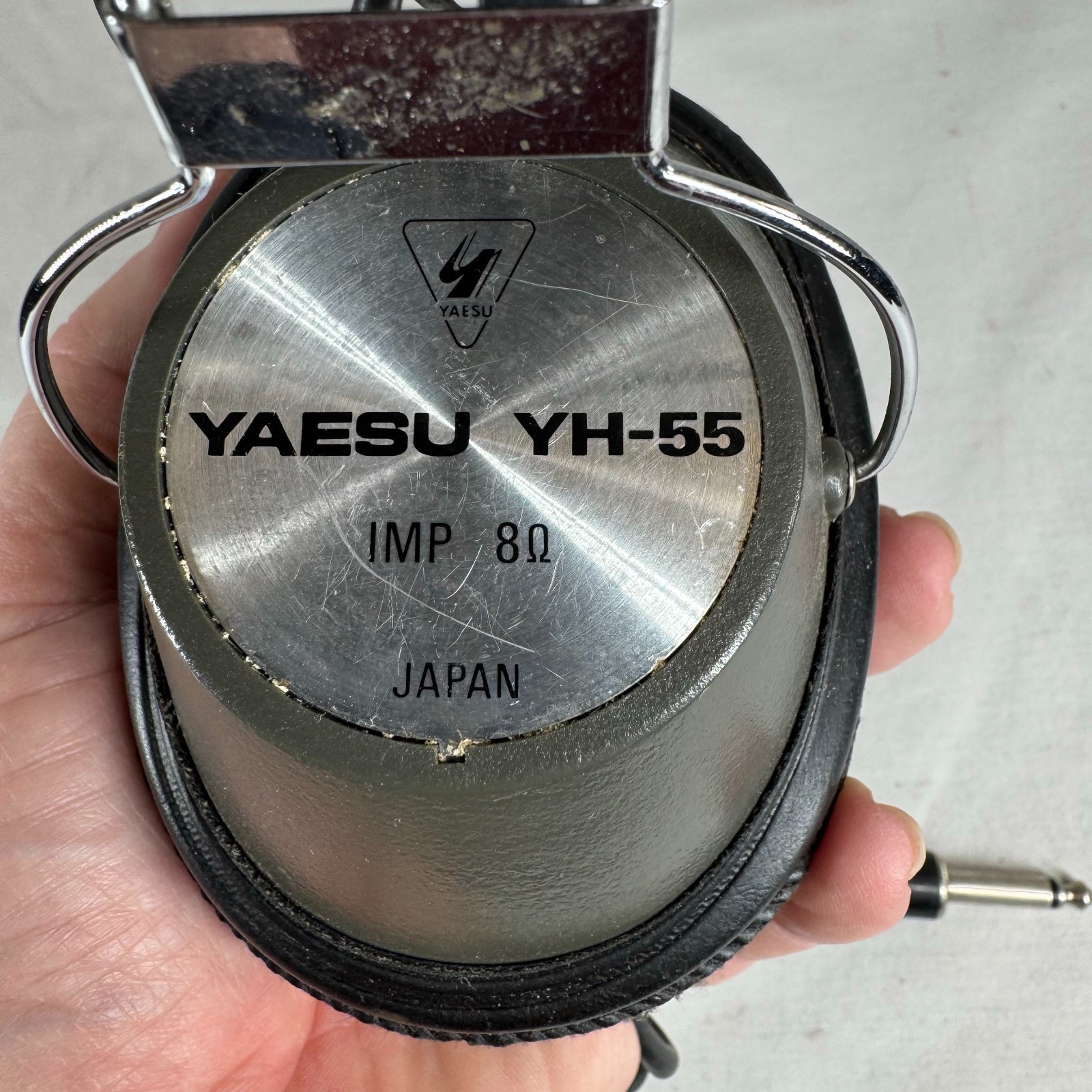 Yaesu YH-55 Over-Ear Headphones Black Silver 8 Ohm 6.35mm Double Ear-Cup