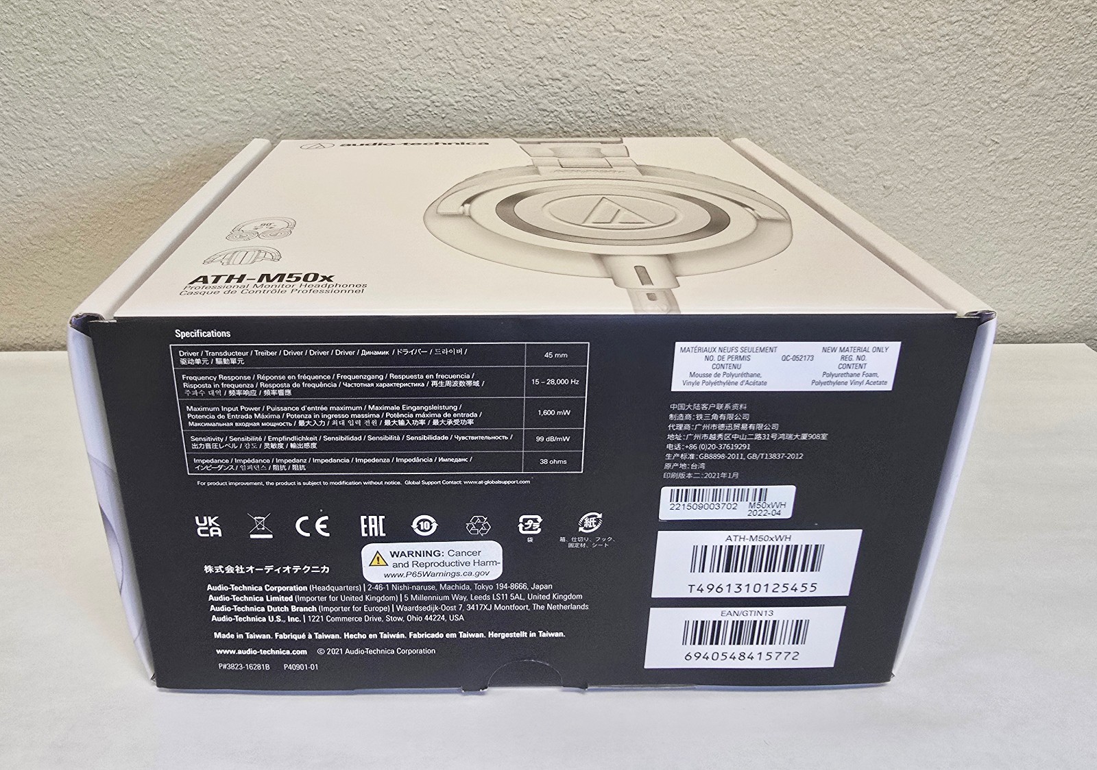 Mint – Audio-Technica ATH-M50X Over-Ear Headphones – White