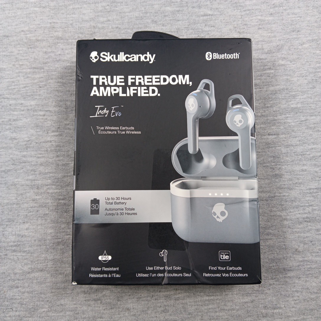 Skullcandy Indy Evo True Wireless Bluetooth Headphones – Light Gray