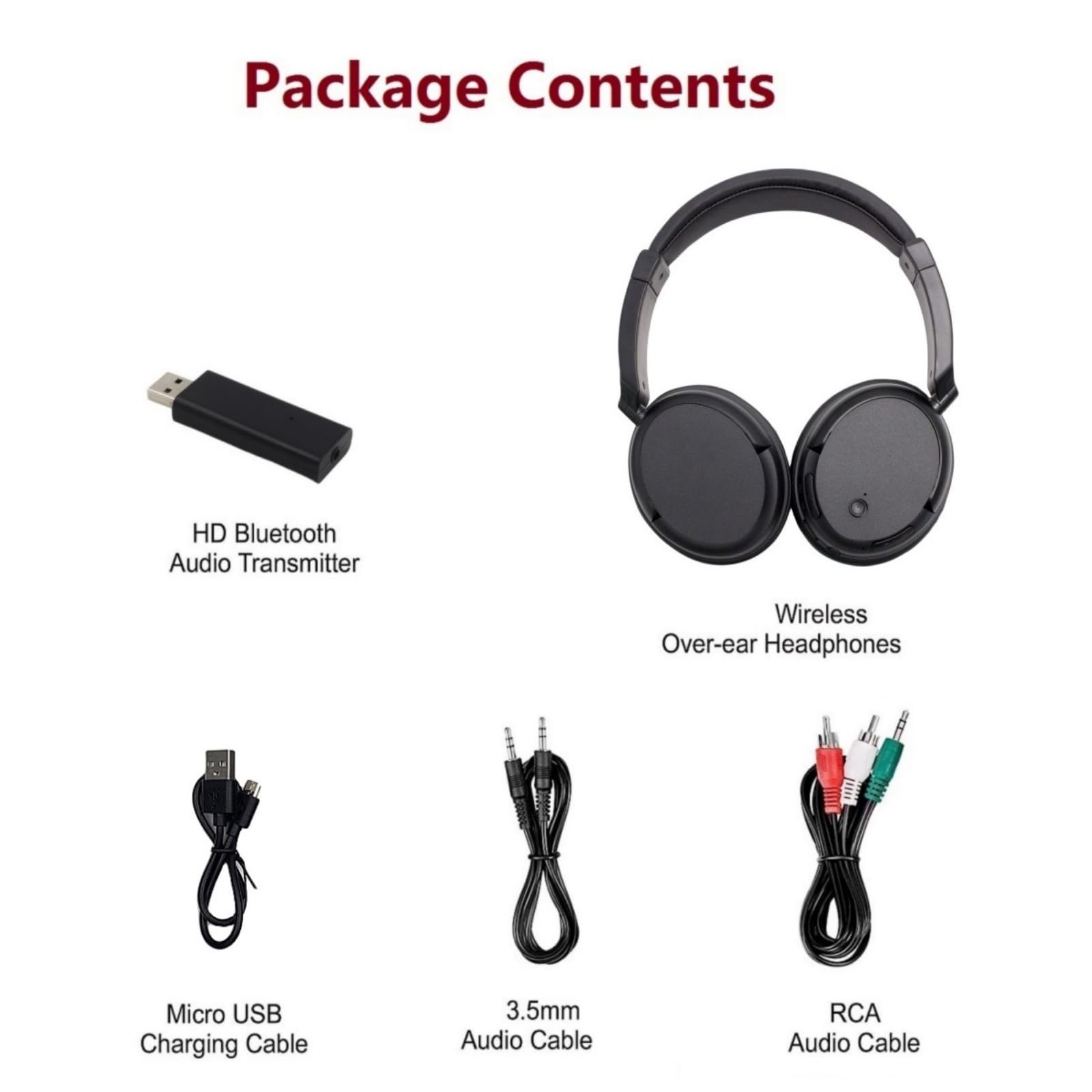 Bluetooth 5.3 TV Headphones, On-Ear Wireless Bluetooth Headset with USB Trans…