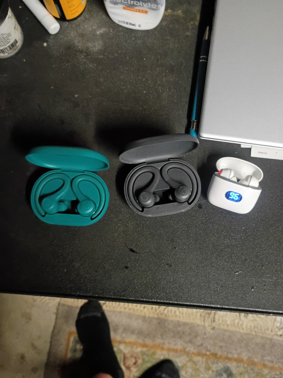 Set Of Jlab Go Sport Wireless Earbud Headphones. Plus Extra Set By Sentry