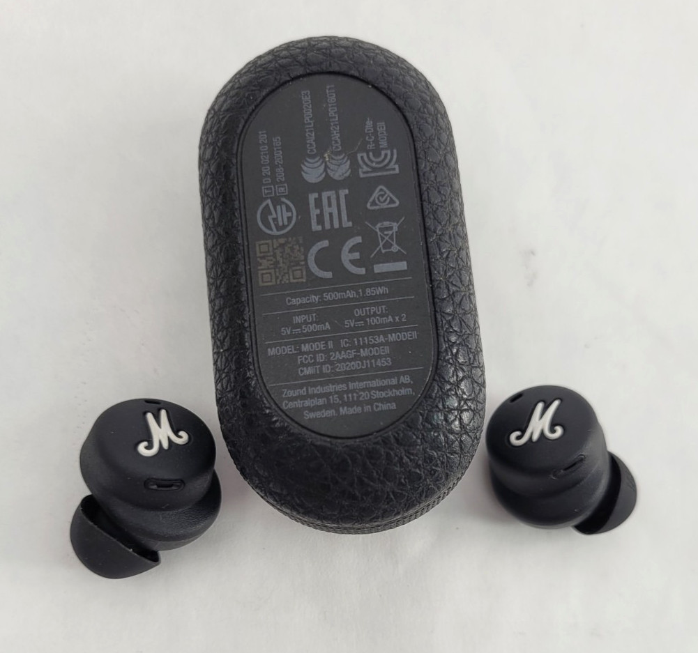 Marshall Mode II 2 Bluetooth Wireless In-ear Earbuds with Charging Case – Black