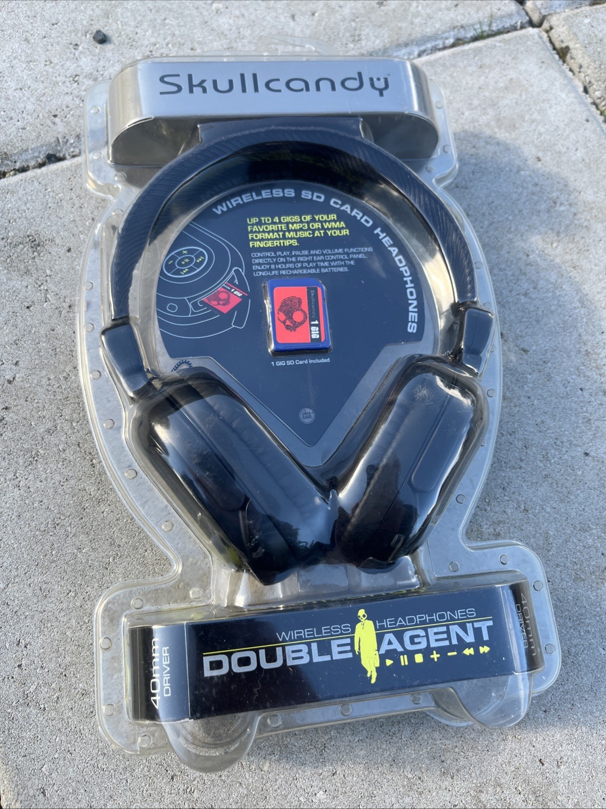Skullcandy Double Agent Black Wireless Earphones 40mm Headphones