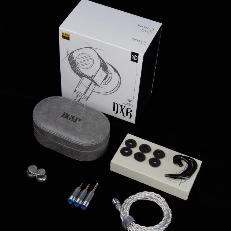 BGVP DX6 Bass Metal Flat Head Plug Earburd In Ear Earphone Super Bass Music Mmcx