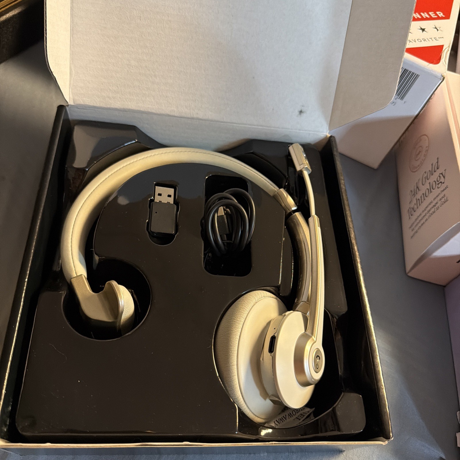 Vonztek Wireless headset,QCC Bluetooth Headphones with Microphone, CVC Mic