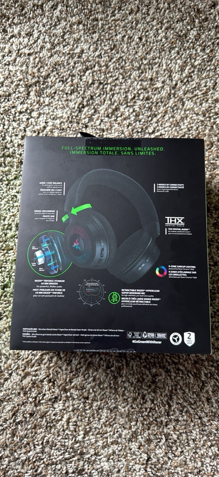 Razer Kraken V4 Wireless Gaming Headset RGB Multicolor Lighting