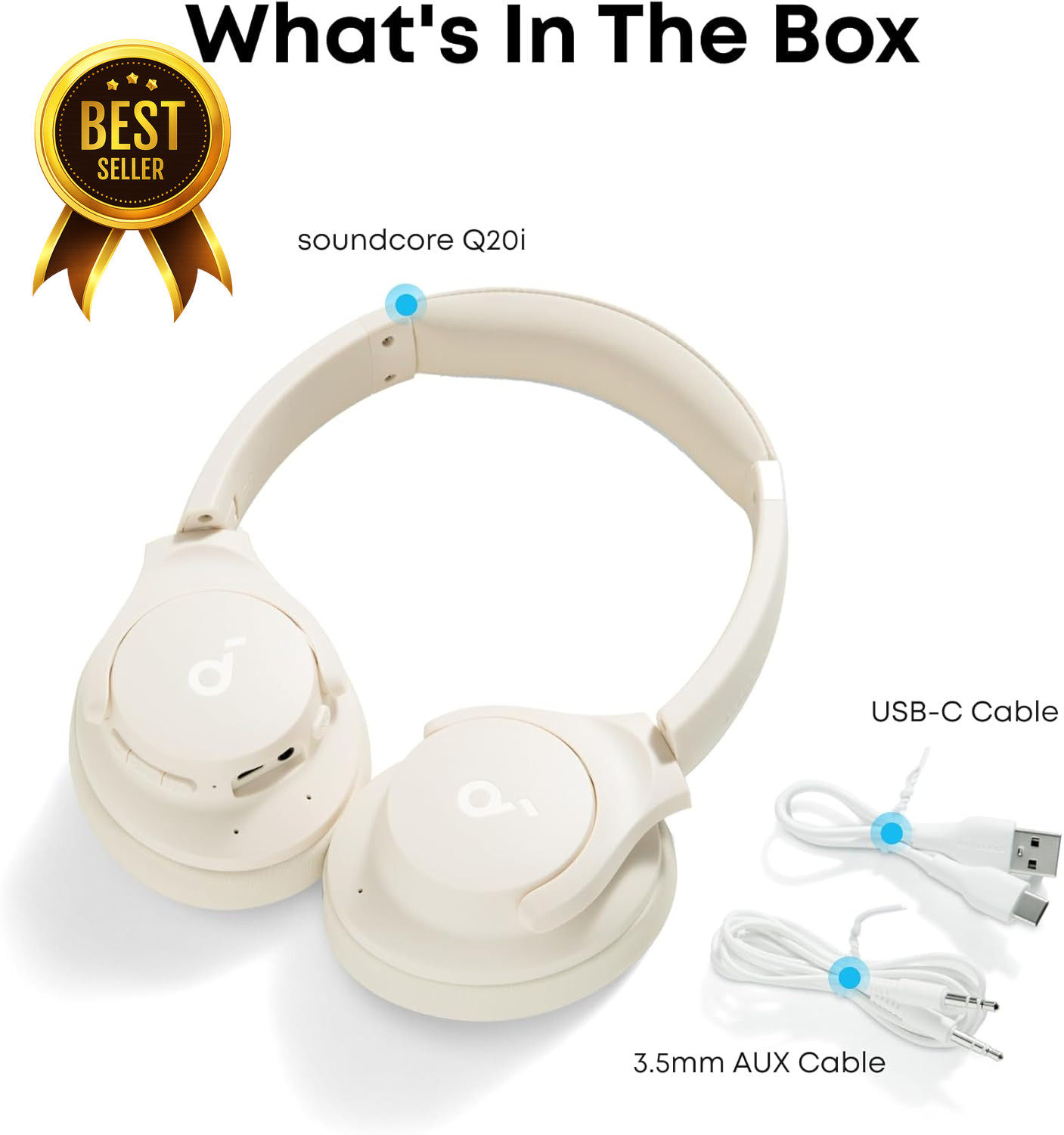 Soundcore Q20i Hybrid Active Noise Cancelling Wireless Over Ear Headphones Bluet