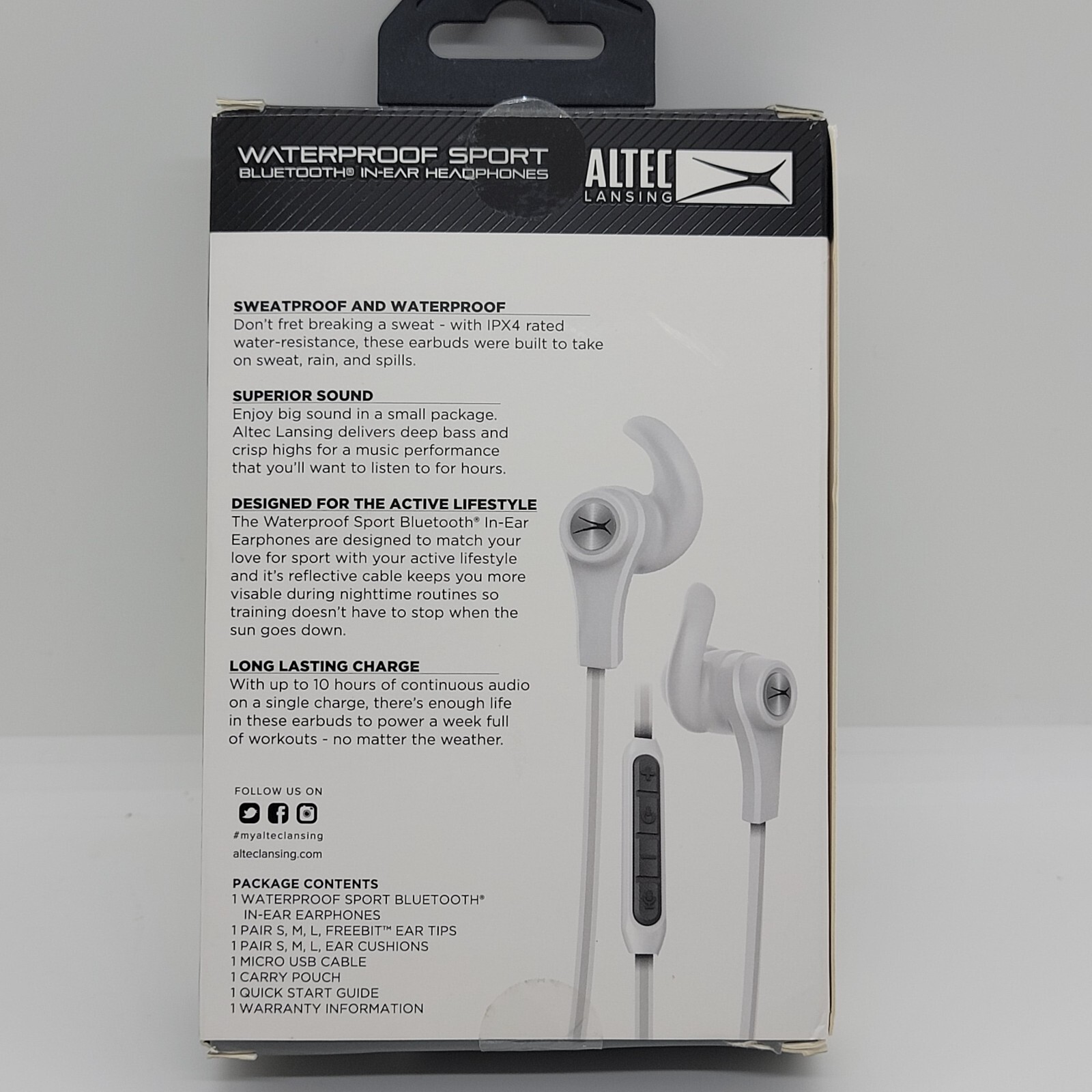 Altec Lansing | Waterproof In-Ear Sports Earphones Bluetooth 10 hours Playtime