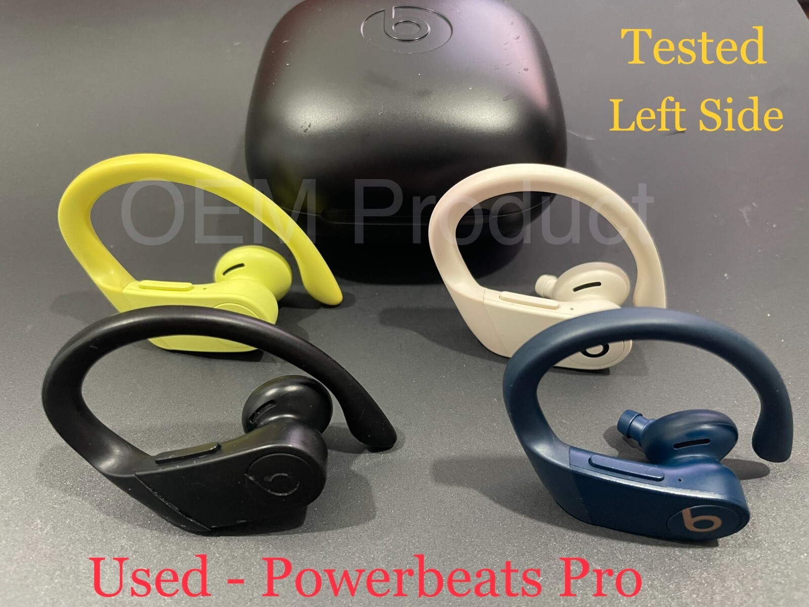 Original PowerBeats Pro EARBUDS Left Side / Charging Case (White, black, blue)