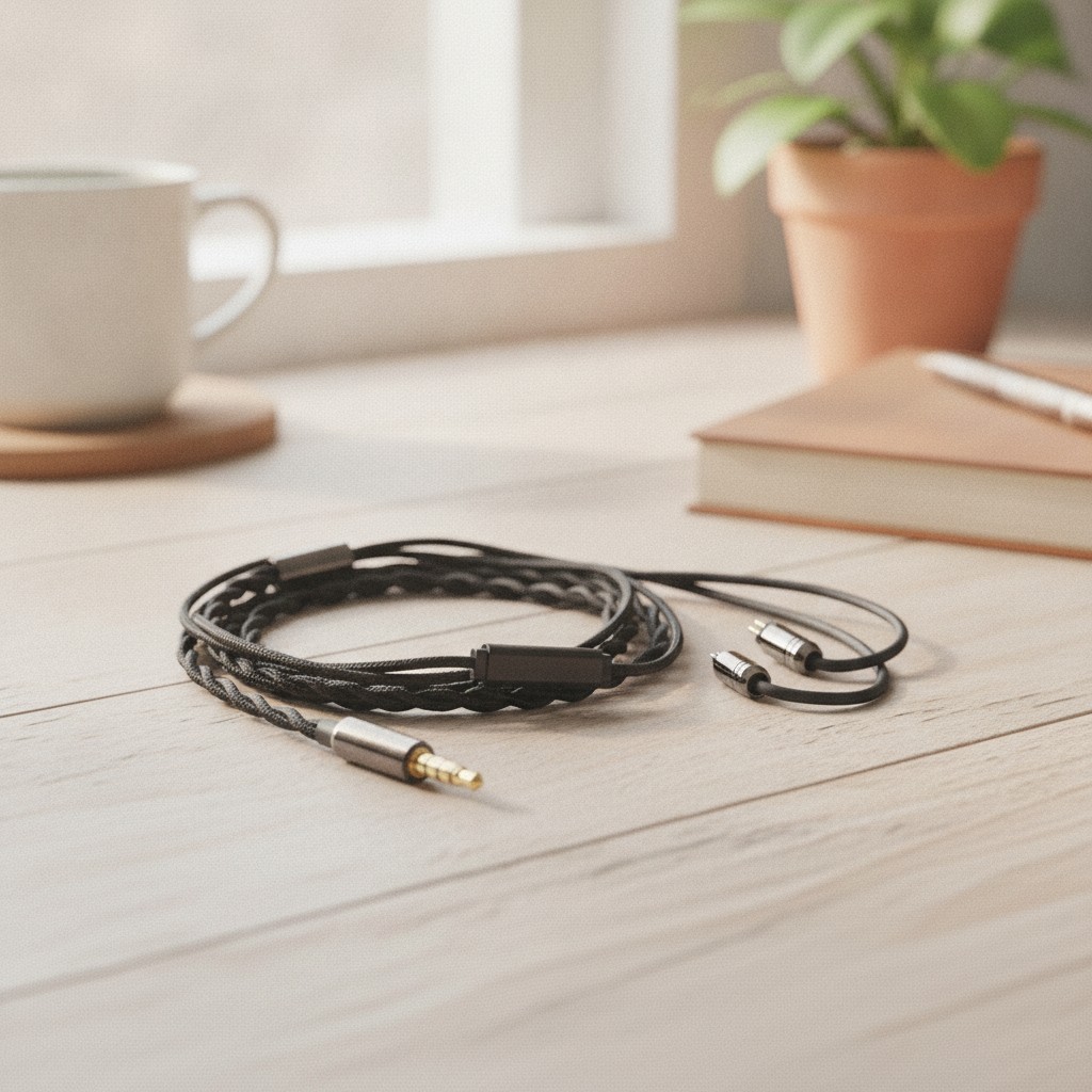 4N OFC in Ear Monitor Cable, 3.5mm Plug, 1.25m