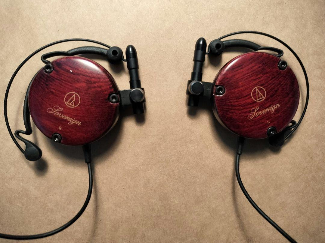 Audio Technica ATH-EW9 Ear Fit Clip-On Headphones Wooden Wood Brown Used