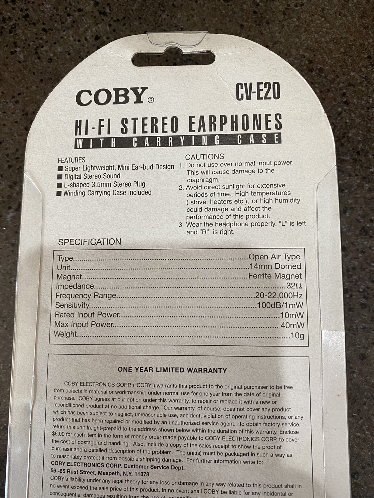 Coby Digital Stereo Earphone Sound Case Lightweight In-Ear Black Silver CVE20