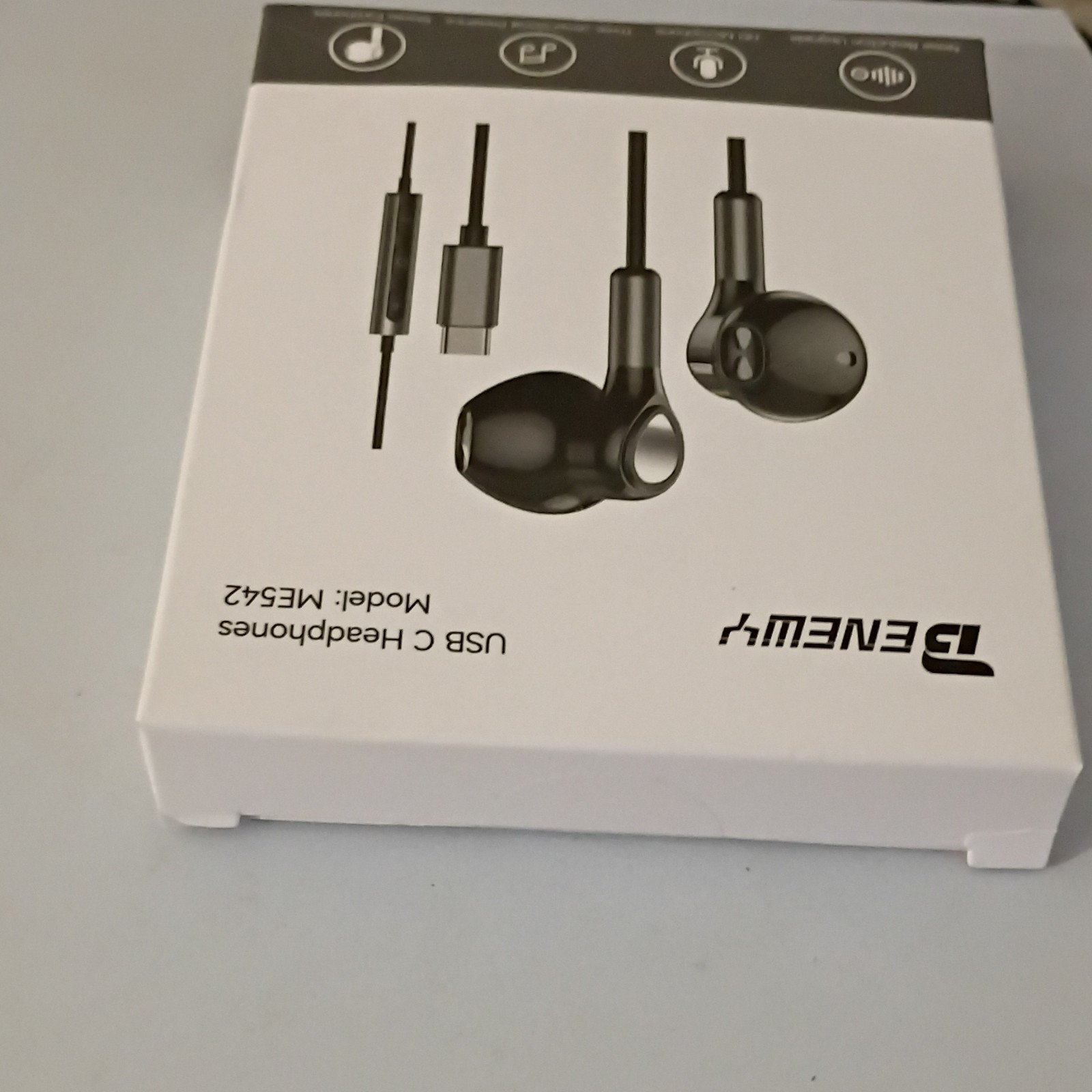 BENEWY ME542 USB-C Wired In-Ear Earbuds Stereo Mic Noise Reduction Black