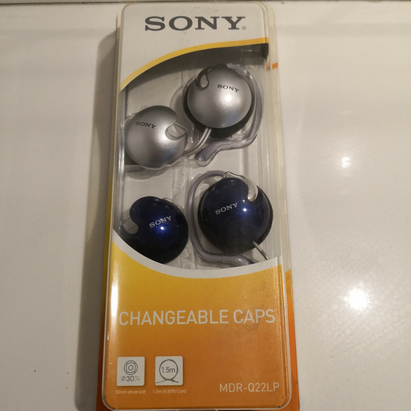 ~BRAND NEW~ SONY Stereo On Ear Headphones Changeable Caps Silver Blue MDR-Q22LP