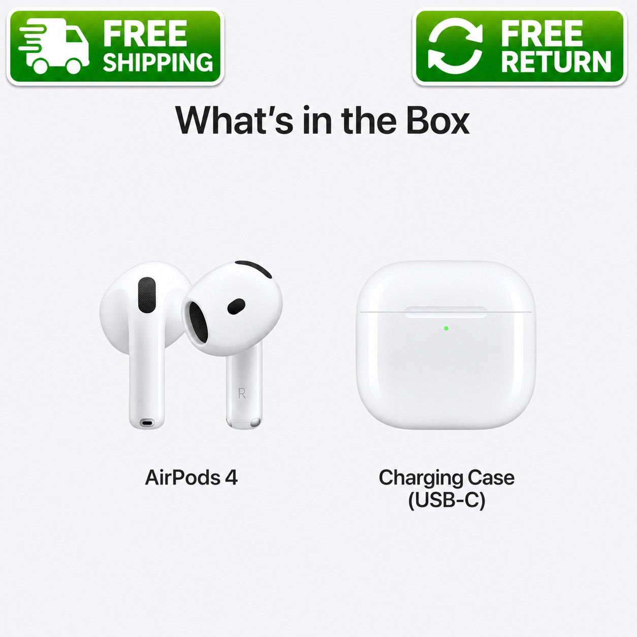 Apple AirPods 4 Wireless Earbuds Bluetooth Headphones w/Charging Case MXP63LL/A✅