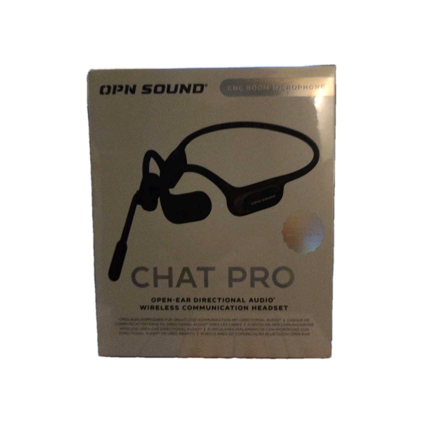 OPN Sound Chat Pro – Open Ear Communication Headset With Boom Mic, NIB