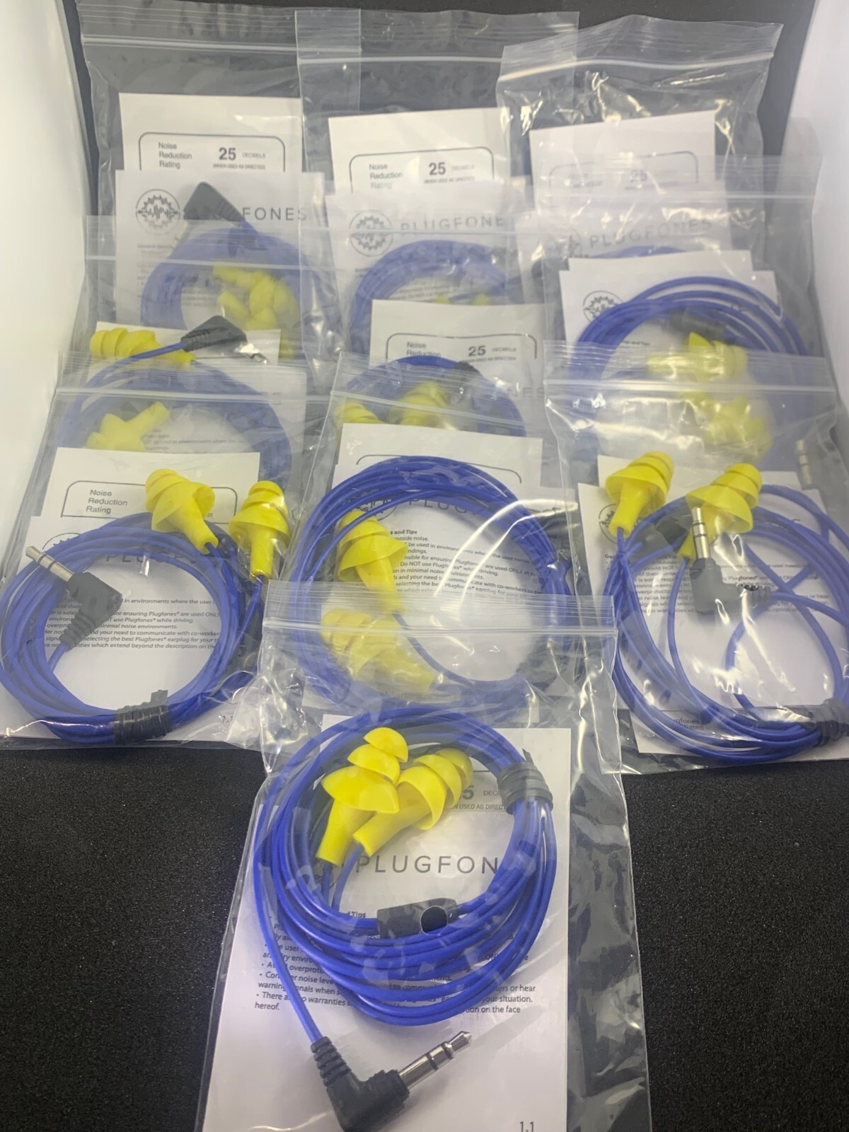 Plugfones Basic Earplugs with Earbuds Hybrid Noise Reducing Earphones 10 PACK