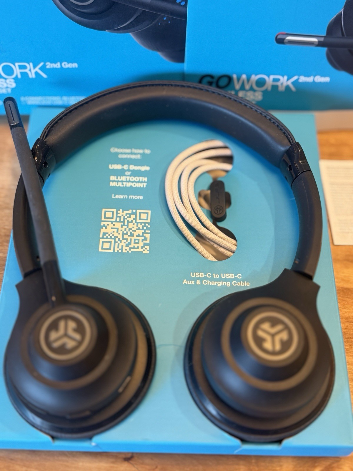 JLab Go Work Wireless Headsets w/ Microphone, 45+ Playtime PC Bluetooth Headset