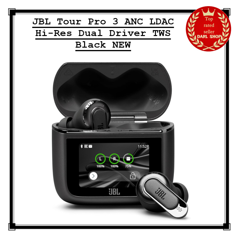 JBL Tour Pro 3 ANC LDAC Hi-Res Dual Driver TWS Black NEW