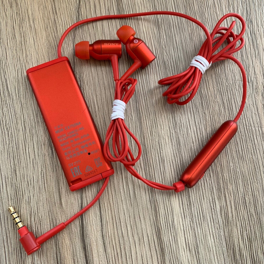 Sony EX750NA Wired Earphone In-Ear Noise Cancelling Headphones Bluck Packing