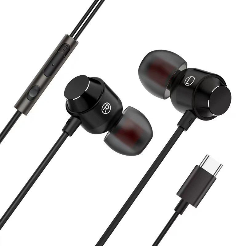Metal in ear USB-C digital DAC earphones with heavy bass