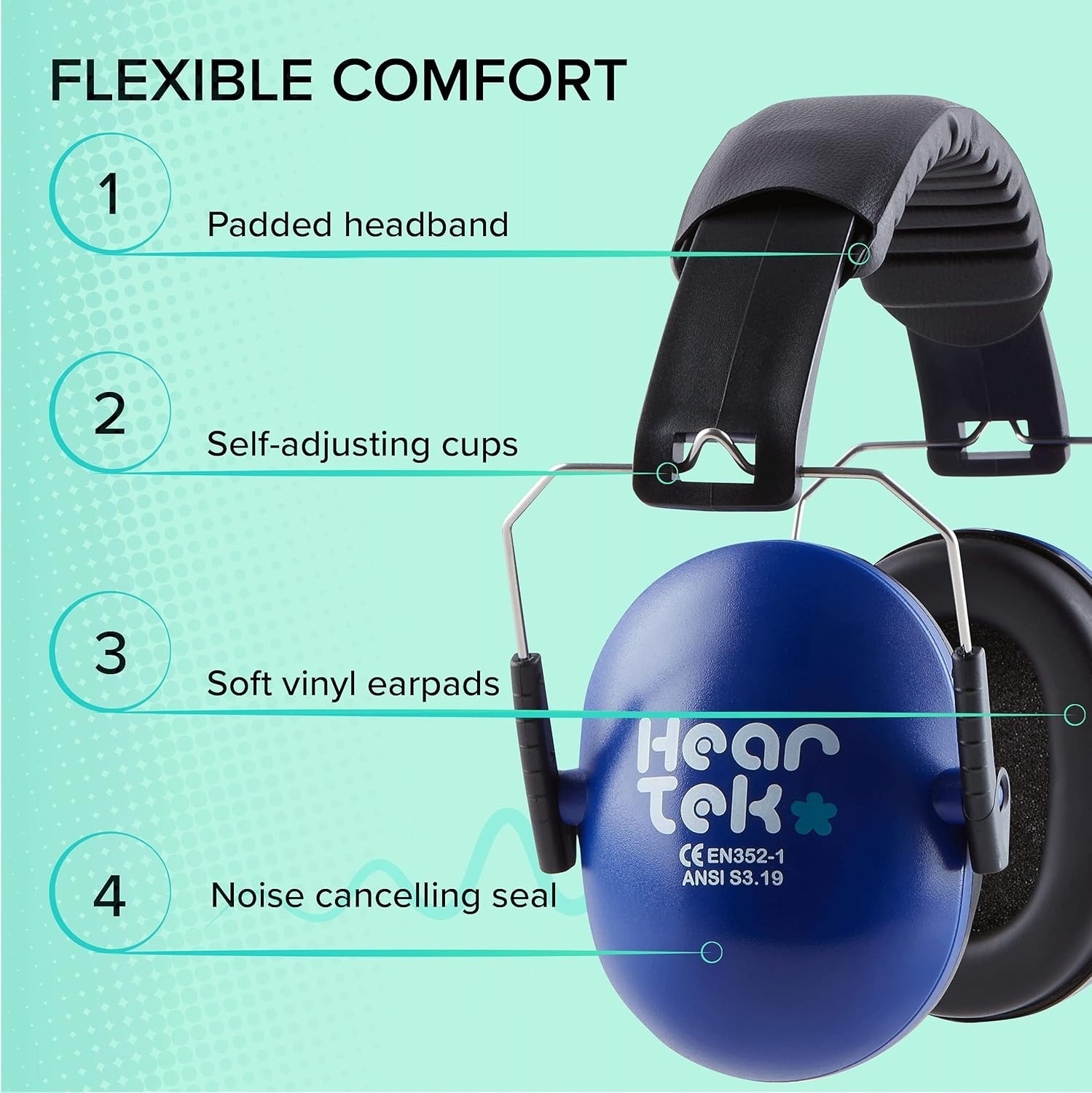 Comfortable Active Noise Cancelling Earmuffs for Kids & Adults – Adjustable Fit