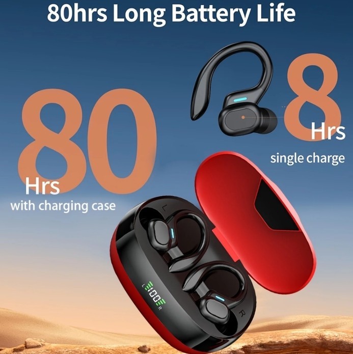Lifebee Bluetooth Earbuds SP16 Smart Touch Control Long Battery Life Red