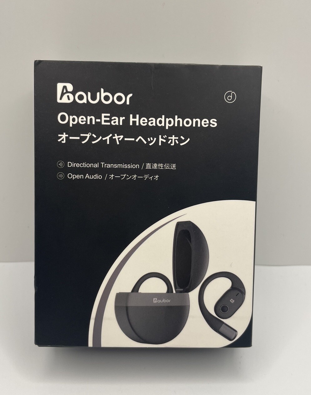 AUBOR Open-Ear Headphones with Built-in ENC Mic & Hi-Res Sound Wireless Black
