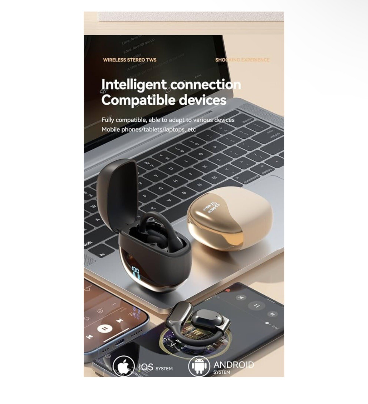 Language Translator Earbuds Wireless AI Headphones 144 Languages for Android iOS