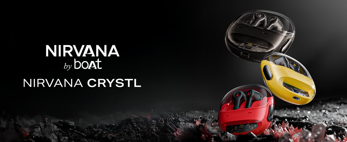boAt Nirvana Crystl TWS Bluetooth Earbuds ANC Wireless Earphones 100H Battery