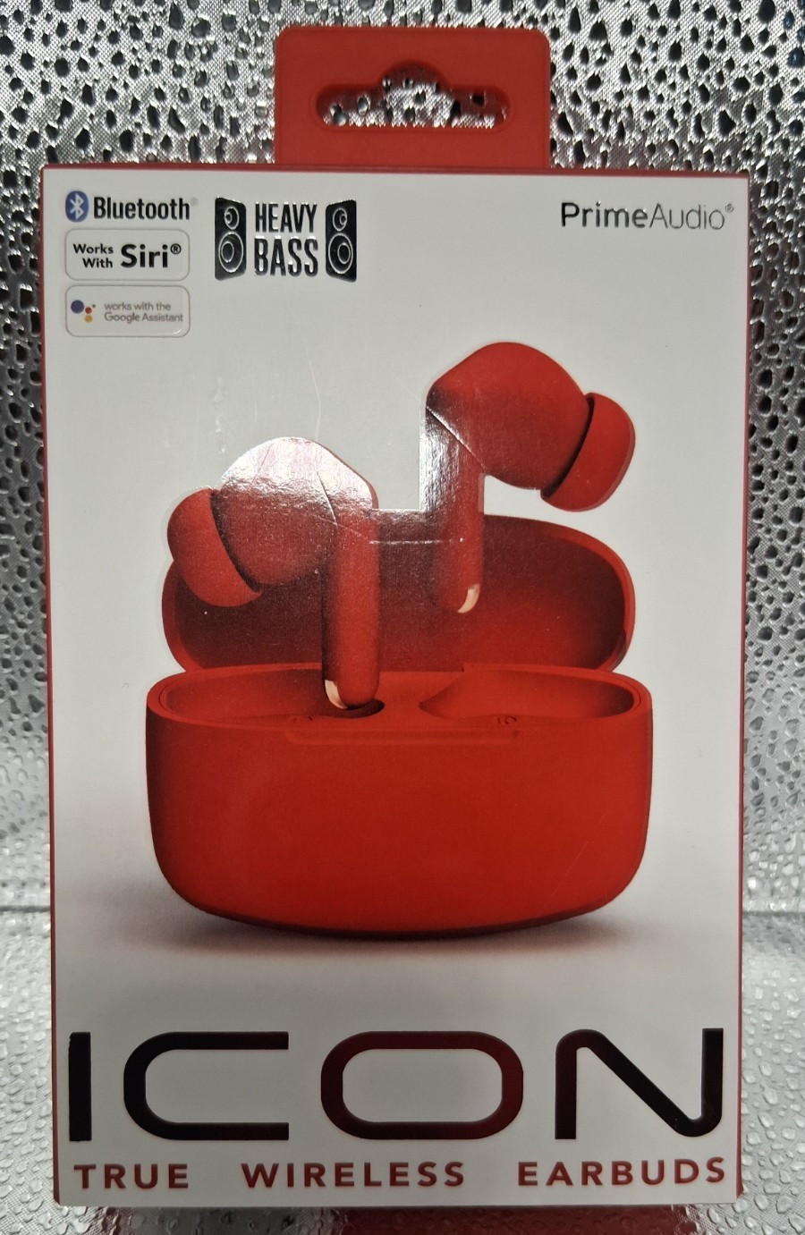 PrimeAudio Icon True Wireless Earbuds Bluetooth v5.4 Noise Isolating Mic Red