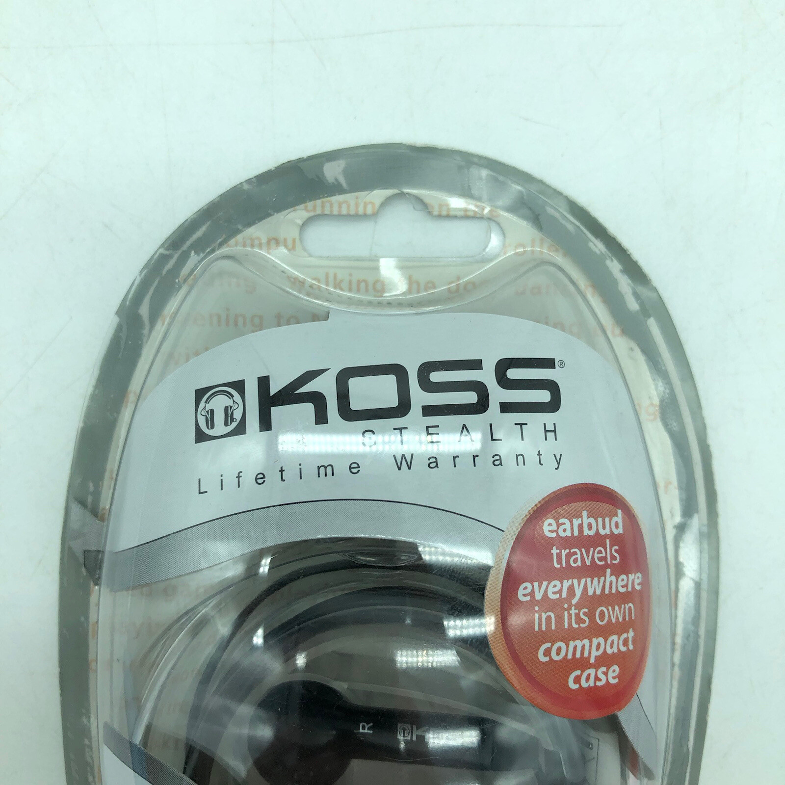 Koss Stealth Earbuds Headphones 3.5mm Travel In Ear CH-6855 Stereophones 4′ Cord