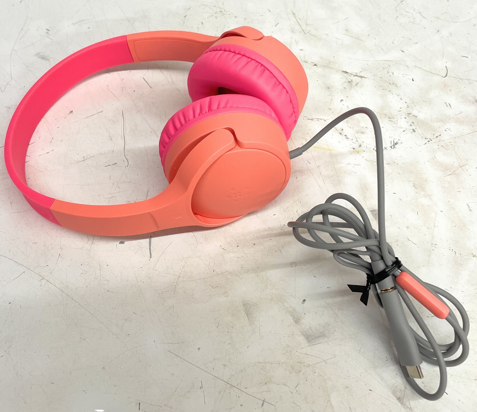 Belkin Sound Form Mini Kids Wired Headphones w/USB C to 3.5mm Dongle, Pink