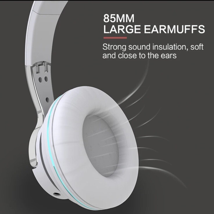 Noise Cancelling Wireless BT Headphones LED lights