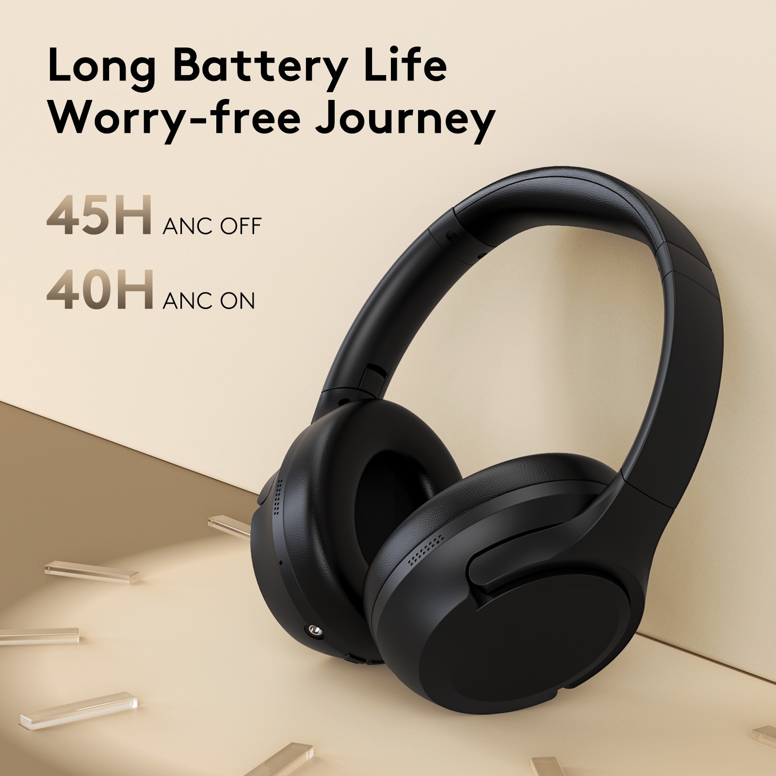Noise Canceling Headphones Wireless Bluetooth Over Ear Headphones with Clear Mic