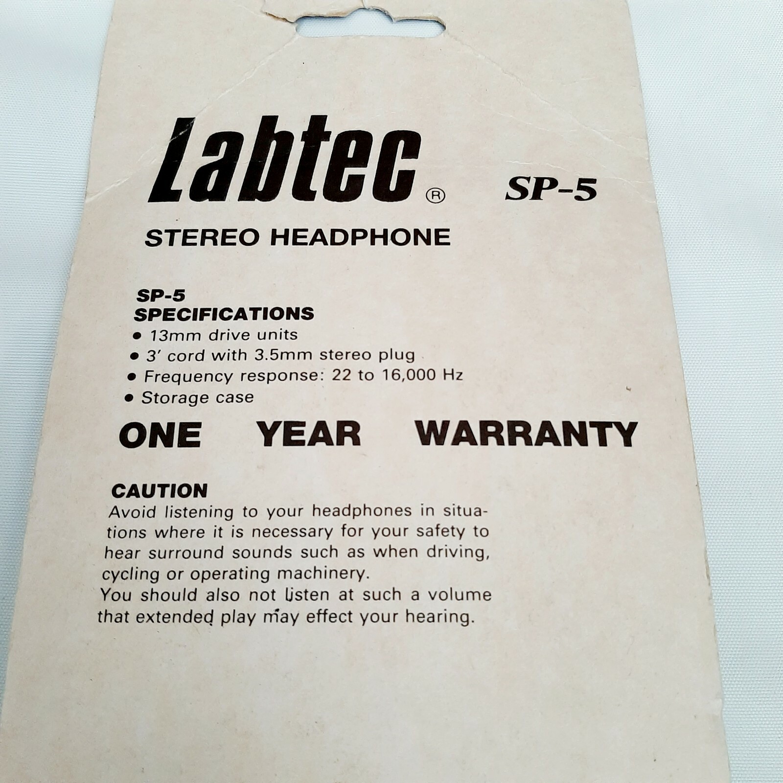 Vintage Labtec SP-5 Earbuds Headphones New