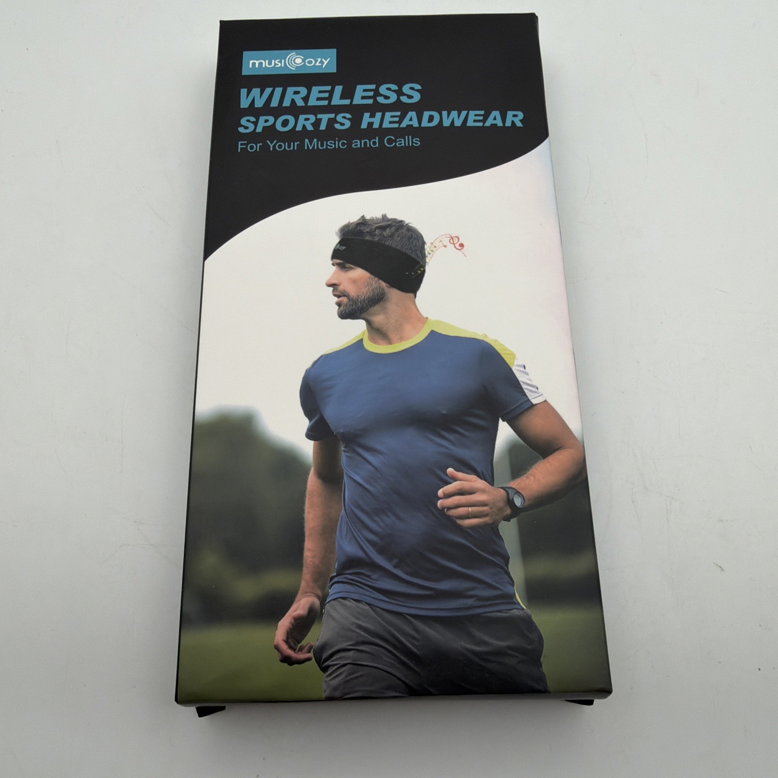 Musicozy Wireless Sports Headwear Gray/Black Bluetooth Calls and Music