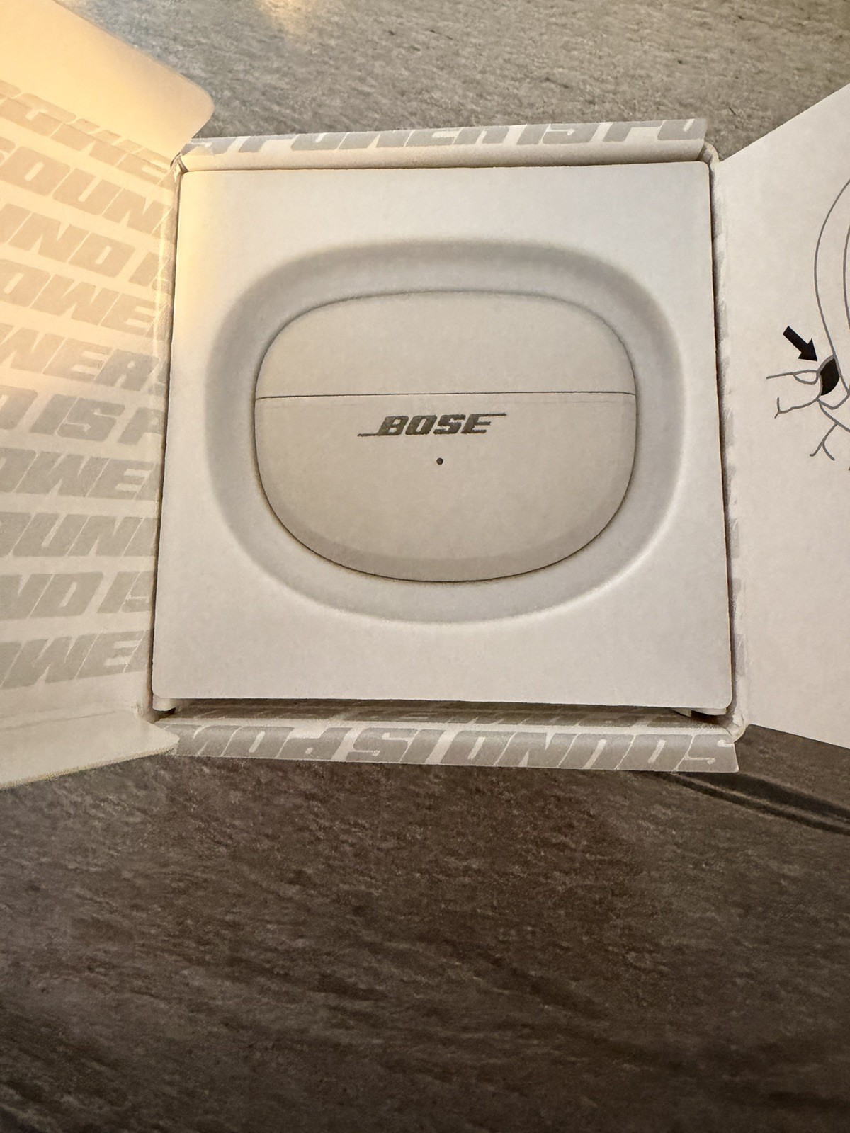 Bose Ultra Open Earbuds – True Wireless Bluetooth – White Smoke – Opened Box