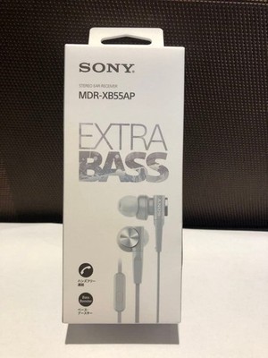 Sony MDR-XB55AP White Wired In-Ear Headphones Earphones Mic Remote OEM