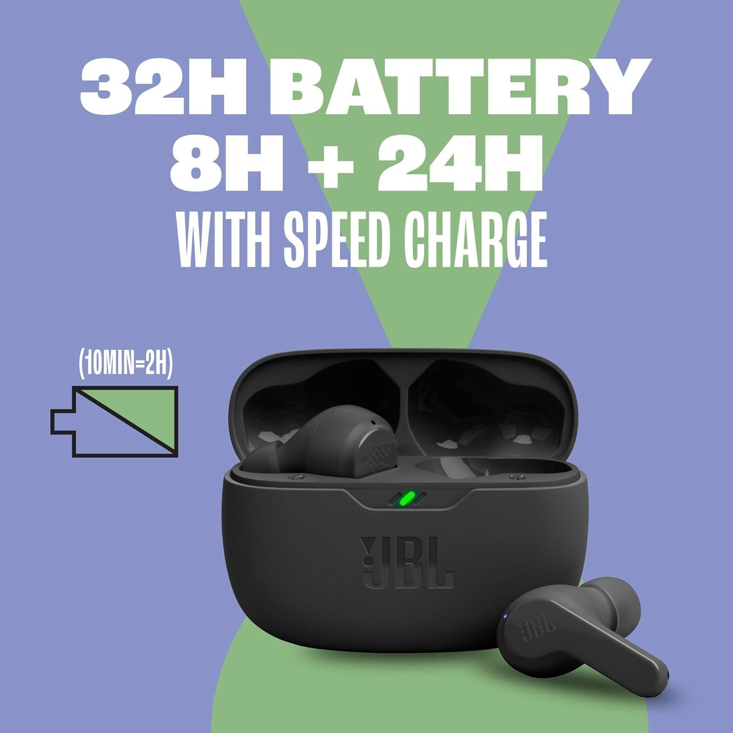 JBL Vibe Beam True Wireless Earbuds – Deep Bass, 32H Battery, Bluetooth 5.2
