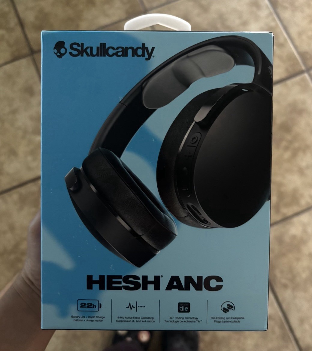 Skullcandy Hesh ANC Wireless Over-Ear Headphones w/ ANC, Black, 3.5mm