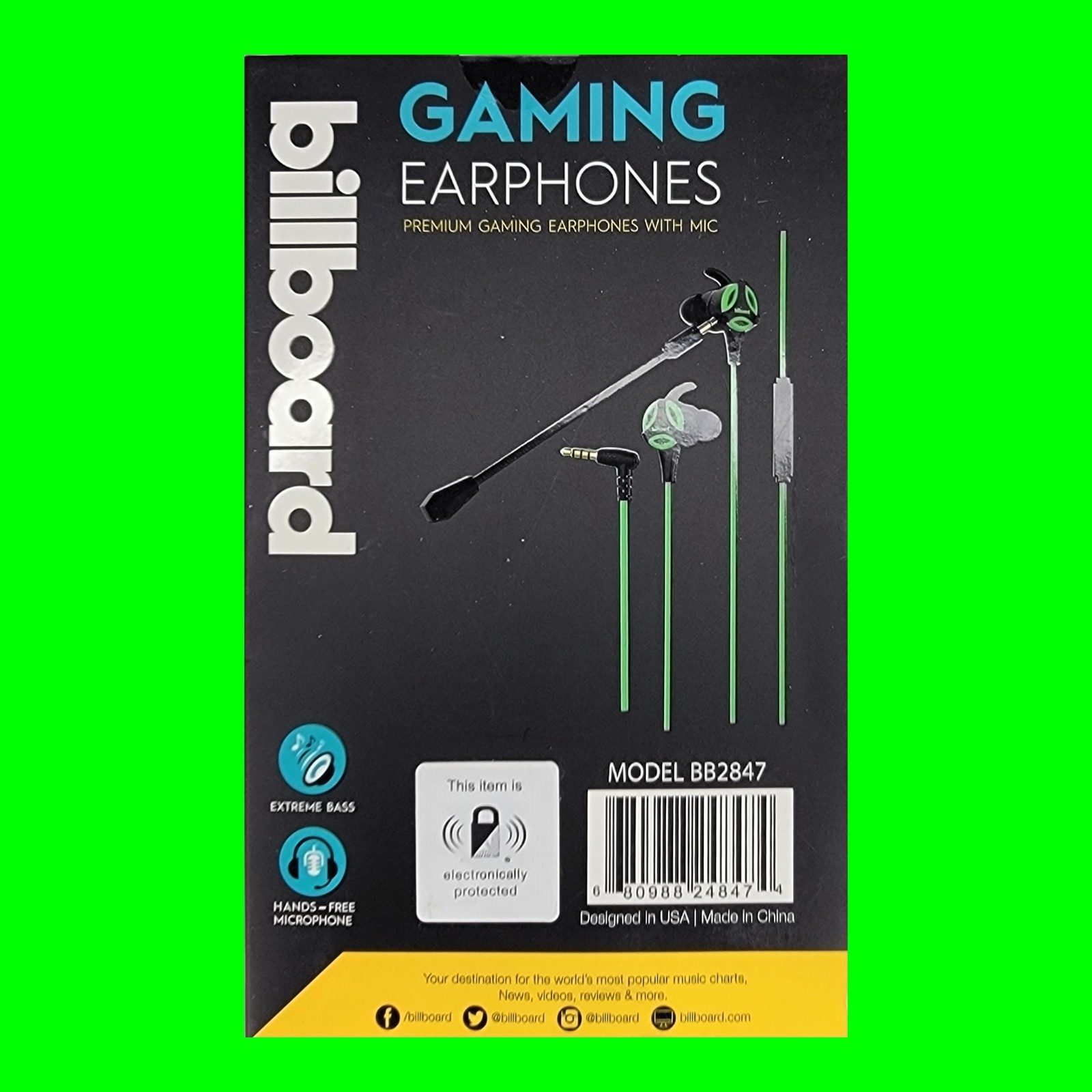 Billboard Gaming Earphones Lot BB2846 BB2847 BB2848 Wired Mic Headset 3 Pack New