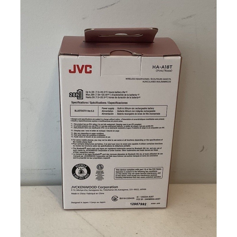 PINK JVC Marshmallow True Wireless Headphone – HAA18T