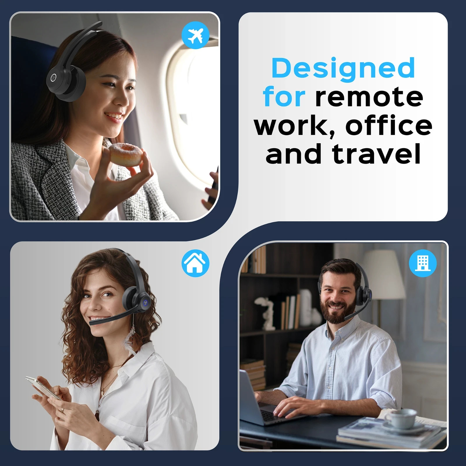 TREBLAB C7 – Single Ear Bluetooth Headset with Mic, 45H Playtime